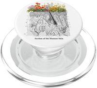 Anatomía de la Piel con Flores Cuidado de la Piel Dermatología PopSockets PopGrip para MagSafe