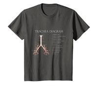 Anatomia de la Traquea Humana para Medico Camiseta, Niños, Asfalto, 12 años