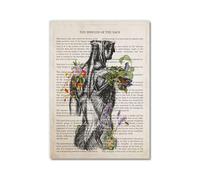 Anatomía de los músculos de la espalda, diseño vintage de anatomía humana, músculos, flores, arte de pared, lienzo, pósteres, impresiones corporales, narrar, imágenes, educación médica, decoración del