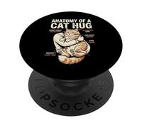 Anatomía de un Abrazo de Gato Divertido Amante Felino Dueño de Gato PopSockets PopGrip Adhesivo
