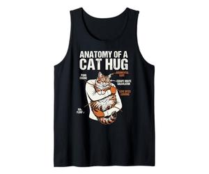 Anatomía de un Abrazo de Gato Gracioso felino dueño Humor diseño Camiseta sin Mangas