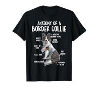 Anatomía de un Border Collie Divertido Dueño de Perro Amante Cachorro Lindo Camiseta