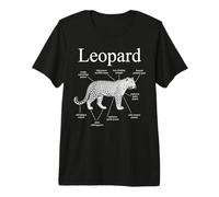 Anatomía De Un Diagrama Divertido De Gato Grande Leopardo Camiseta Premium