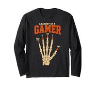 Anatomía De Un Gamer Divertido Retro Gaming Meme Teclado Manga Larga