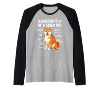 Anatomía De Un Shiba Inu - Perro Japonés Papá Perro Mamá Camiseta Manga Raglan