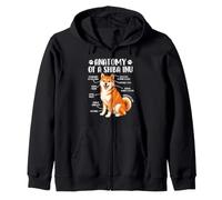 Anatomía De Un Shiba Inu - Perro Japonés Papá Perro Mamá Sudadera con Capucha