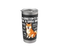 Anatomía De Un Shiba Inu - Perro Japonés Papá Perro Mamá Vaso térmico de acero inoxidable de doble pared