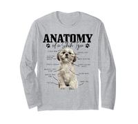 Anatomía De Un Shih Tzu Perro Divertido Lindo Pitbull Mamá Pitbull Papá Manga Larga