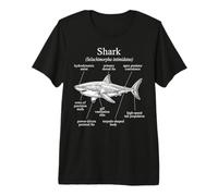 Anatomía De Un Tiburón Divertido Diagrama del Océano Camiseta Premium