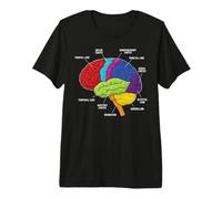 Anatomía del Cerebro Humano Neurociencia etiquetados lóbulos de la Corteza Camiseta Premium