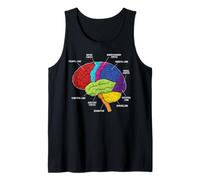 Anatomía del Cerebro Humano Neurociencia etiquetados lóbulos de la Corteza Camiseta sin Mangas