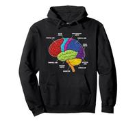 Anatomía del Cerebro Humano Neurociencia etiquetados lóbulos de la Corteza Sudadera con Capucha