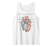 Anatomía del corazón Grabado Vintage Ciencia Cardiovascular Camiseta sin Mangas