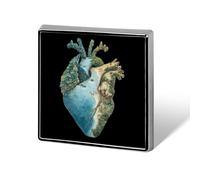 Anatomía del corazón Playa del océano Broche cuadrado de esmalte Insignias de botón Decoración Sombrero Ropa Bolso Accesorios Regalo Manualidades