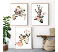 Anatomía del cuerpo humano Órgano Hueso Arte de la pared Pintura de lienzo Pósteres nórdicos e impresiones Imágenes de la pared para la decoración de la sala de estar sin marco-40x50cmX3