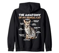 Anatomía del Gato de Bengala T | Refranes Divertidos sobre Sudadera con Capucha
