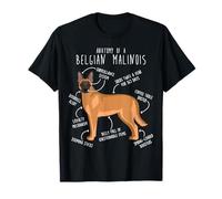 Anatomía del perro belga Malinois, divertido y lindo perro mamá perro papá Camiseta