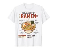 Anatomía del Ramen Comida Japonesa Retro Gastronomía Estética Camiseta
