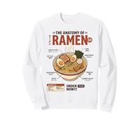 Anatomía del Ramen Comida Japonesa Retro Gastronomía Estética Sudadera
