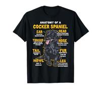 Anatomía divertida de una broma del dueño del perro cocker spaniel negro Camiseta