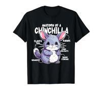 ¡Anatomía Divertida de una Cola floofy Linda de Chinchilla! Camiseta gráfica económica, Hombre, Negro, L