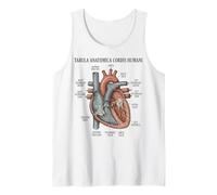 Anatomía Humana Diagrama del corazón Sistema Cardiovascular Camiseta sin Mangas