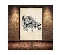 Anatomía humana obra de arte la pared médica Esqueleto del músculo vintage lienzo nórdico educación estampada pintura clínica decoración(PD018-8,40X60cmUnframed)