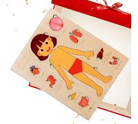 Anatomía Humana para - Juguete Educativo de Madera de 22,8 cm | de Aprendizaje Stem - Herramienta de Aprendizaje científico temprano para niños pequeños, niñas, Estudiantes, Escuela, Ho