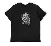 Anatomical Heart Cardiologist Anatomy Cardiology Heart T-Shirt Graphic tee Printed Top Mens Black Shirt S