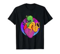 Anatomical Musical Heart Show Your Music Love Women Men Camiseta gráfica económica, Hombre, Negro, M