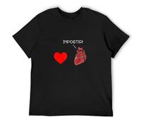 Anatomy Heart Imposter Real Heart T-Shirt Graphic tee Printed Top Mens Black Shirt S
