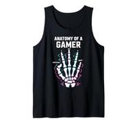 Anatomy of A Gamer Skeleton Hand Funny Gamers Camiseta sin Mangas