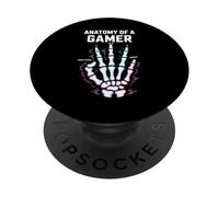 Anatomy of A Gamer Skeleton Hand Funny Gamers PopSockets PopGrip Adhesivo