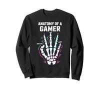 Anatomy of A Gamer Skeleton Hand Funny Gamers Sudadera