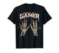 Anatomy of A Gamer Skeleton Hands PC Gaming Video Games WASD Camiseta gráfica económica
