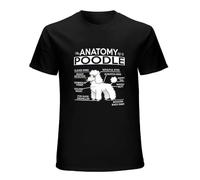 Anatomy of A Poodle T-Shirt Graphic tee Printed Top Mens Black Shirt S