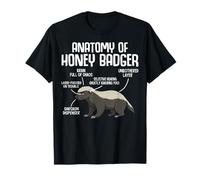 Anatomy of Honey Badger Wildlife Facts Diagram Camiseta