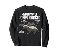 Anatomy of Honey Badger Wildlife Facts Diagram Sudadera