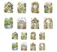 ANATTASOUL 16 imágenes de planchado para textiles, flores de jardín, imágenes para adultos, 6,5 x 8 cm, 18 x 24 cm, pegatinas de bricolaje rápidas y fáciles para planchar para ropa, pantalones