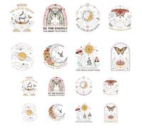 ANATTASOUL 16 Pcs Transferencias Termoadhesivas para Camisetas Flores Bohemias, Transferencias DTF Listas para Aplicar, Calcomanías Lavables para Ropa de Mujeres, Sombrero, Bolsa