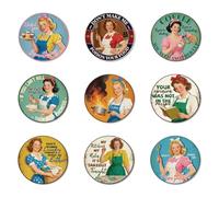 ANATTASOUL 9Pcs Ama De Casa Retro Posavasos Madera, Posavasos De Madera, Reutilizables, Redondos, Drink Coasters, Taza para Café, Bar, Cocina, Restaurante