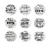 ANATTASOUL 9Pcs Bendiciones para el hogar Posavasos Madera, Posavasos De Madera, Reutilizables, Redondos, Drink Coasters, Taza para Café, Bar, Cocina, Restaurante
