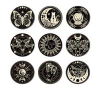 ANATTASOUL 9Pcs Fases Lunares Mágicas Posavasos Madera, Posavasos De Madera, Reutilizables, Redondos, Drink Coasters, Taza para Café, Bar, Cocina, Restaurante