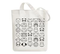 ANATTASOUL Bolsa de Tela Impresa Retratos De Animales, Tote Bag Tela Mujer,Shopper Algodón 38 * 40cm, Beige Bolsa de Transporte para Mujer, Saco Tote Bag de Lona Regalo