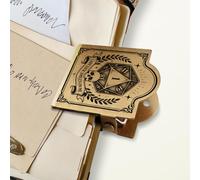 ANATTASOUL Clip de metal para cuaderno de viaje de latón para juegos de rol, clips de carpeta de dados de bronce vintage, 1.8 x 1.6 pulgadas, clips decorativos de latón resistente para libros, papel