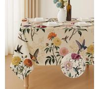 ANATTASOUL Colibrí y Peonía Mantel Rectangular Impermeable 6ft de Otoño, 84"x60" Resistente a Manchas y Antarrugas para Comedor Fiesta Bufé Camping Boda