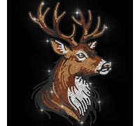 ANATTASOUL Parches Termoadhesivos de Diamantes Ciervo Realista Strass Parches para Planchar Camiseta Aplicación de Lentejuelas Termoadhesiva de Transferencia para Bolsos Ropa DIY