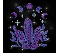 ANATTASOUL Parches Termoadhesivos de Diamantes Cristal y fase lunar Strass Parches para Planchar Camiseta Aplicación de Lentejuelas Termoadhesiva de Transferencia para Bolsos Ropa DIY