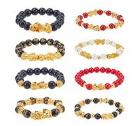 ANATTASOUL Pixiu Pulsera Piyao Pulsera Para La Salud Feng Shui Negro Obsidiana Fortuna Pulsera Pi Xiu Amuleto Pulsera Para Hombres Mujeres Atraer Buena Suerte Y Fortuna, Metal