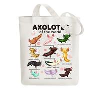 Anattasoul Tote Bag para mujer, bolsa de lona impresa, bolsa de asas reutilizable, algodón para animales lindos bolsas de compras, 38 x 40 cm, ancho blanco, bolsa de lona para compras, regalos, Guía